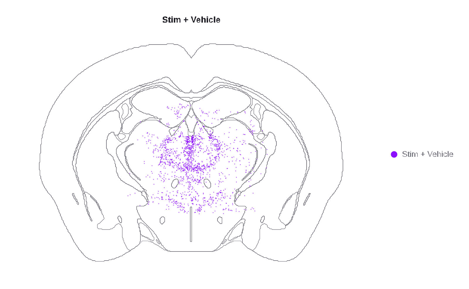 Region-free cell map overlaid on a mouse brain atlas